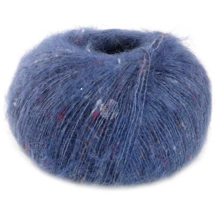 Lana Grossa Natural Superkid Tweed, Farbe 619 Dunkelblau – Baumwolle, Mohair und Seide bei Lieblingsgarn