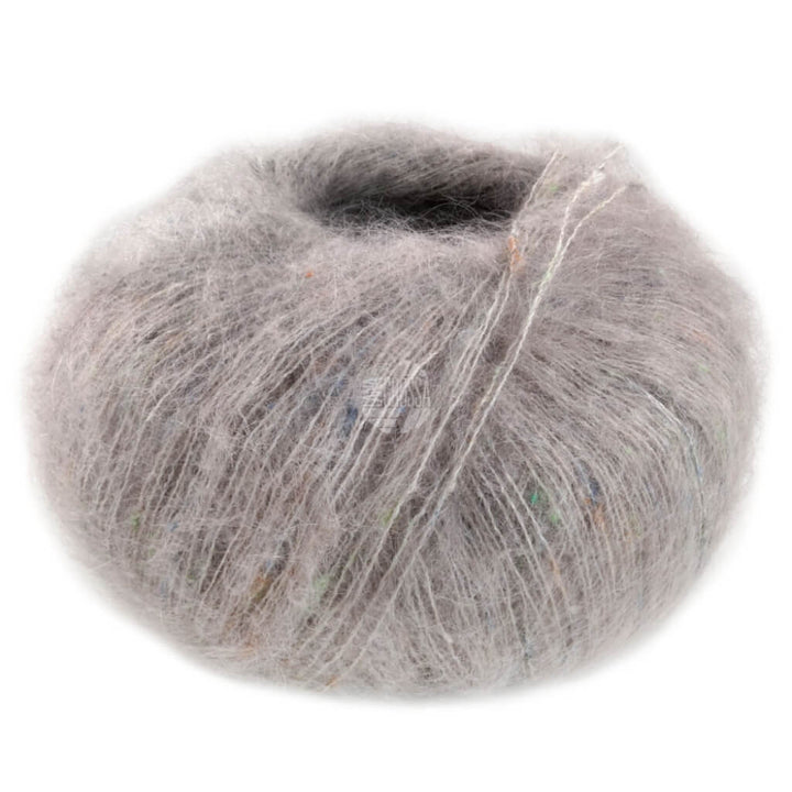 Lana Grossa Natural Superkid Tweed, Farbe 623 Hellgrau – Baumwolle, Mohair und Seide bei Lieblingsgarn