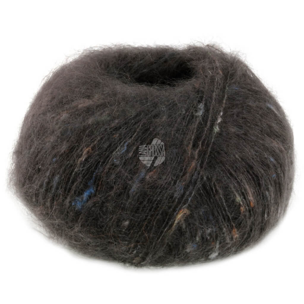Lana Grossa Natural Superkid Tweed, Farbe 624 Dunkelgrau – Baumwolle, Mohair und Seide bei Lieblingsgarn