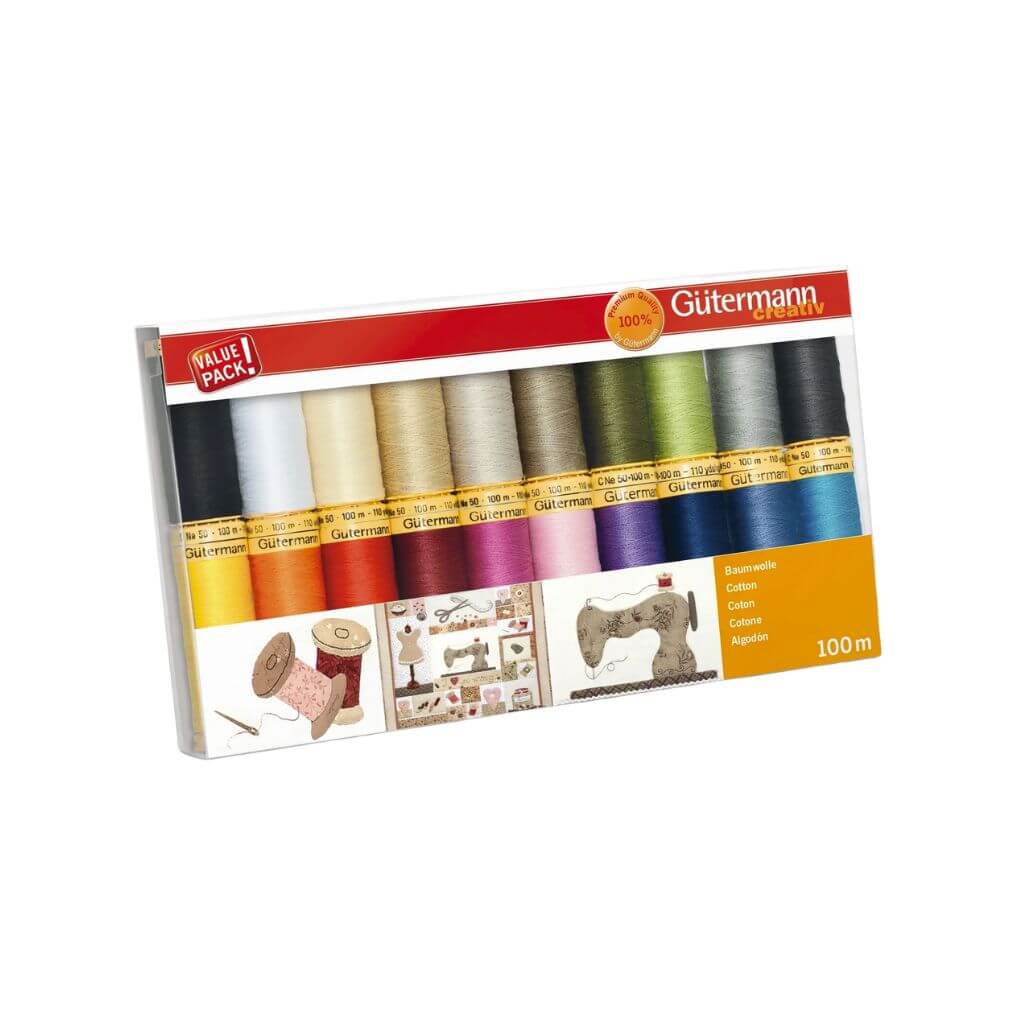 Gütermann Nähfaden-Set Baumwolle C Ne 50 - 20 Farben bei bei bei bei Lieblingsgarn