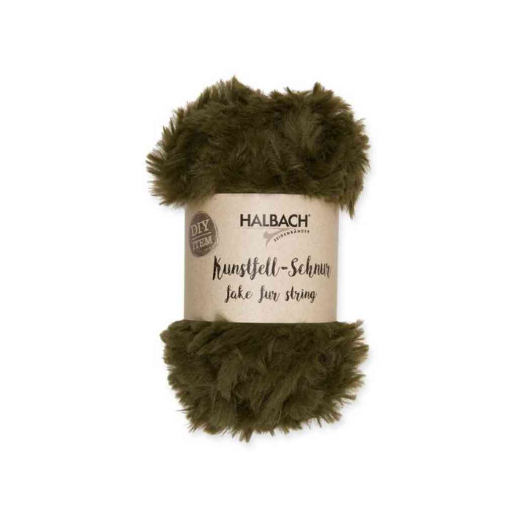 Halbach Kunstfell-Schnur, Farbe 30 olive green – Synthetik bei Lieblingsgarn