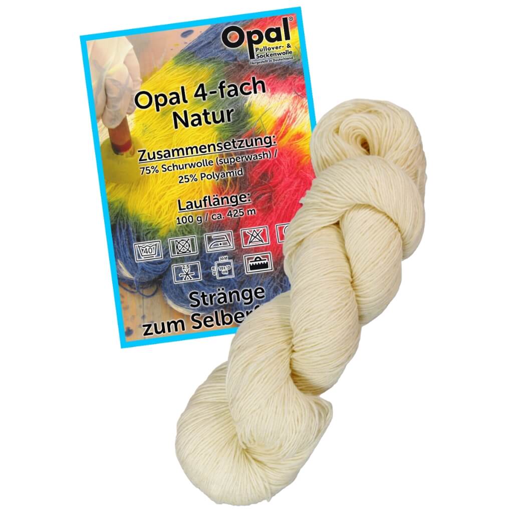 Opal Sockenwolle 4-fädig zum Färben bei bei bei bei Lieblingsgarn