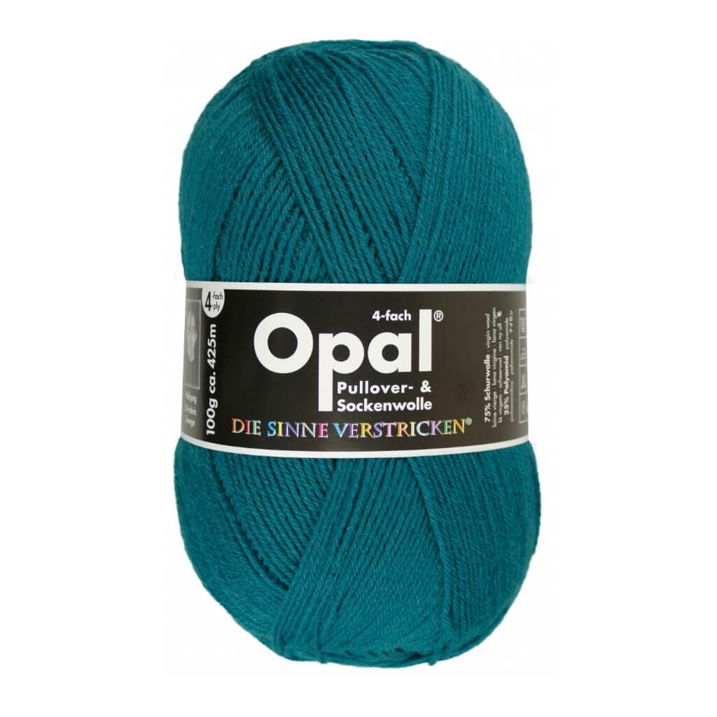 Opal 9934 - Blaugrün Opal Sockenwolle Uni 4-fach 100g Lieblingsgarn