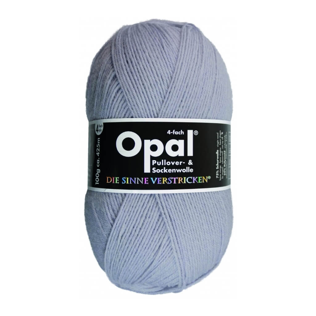 Opal 9937 - Silberblau Opal Sockenwolle Uni 4-fach 100g Lieblingsgarn