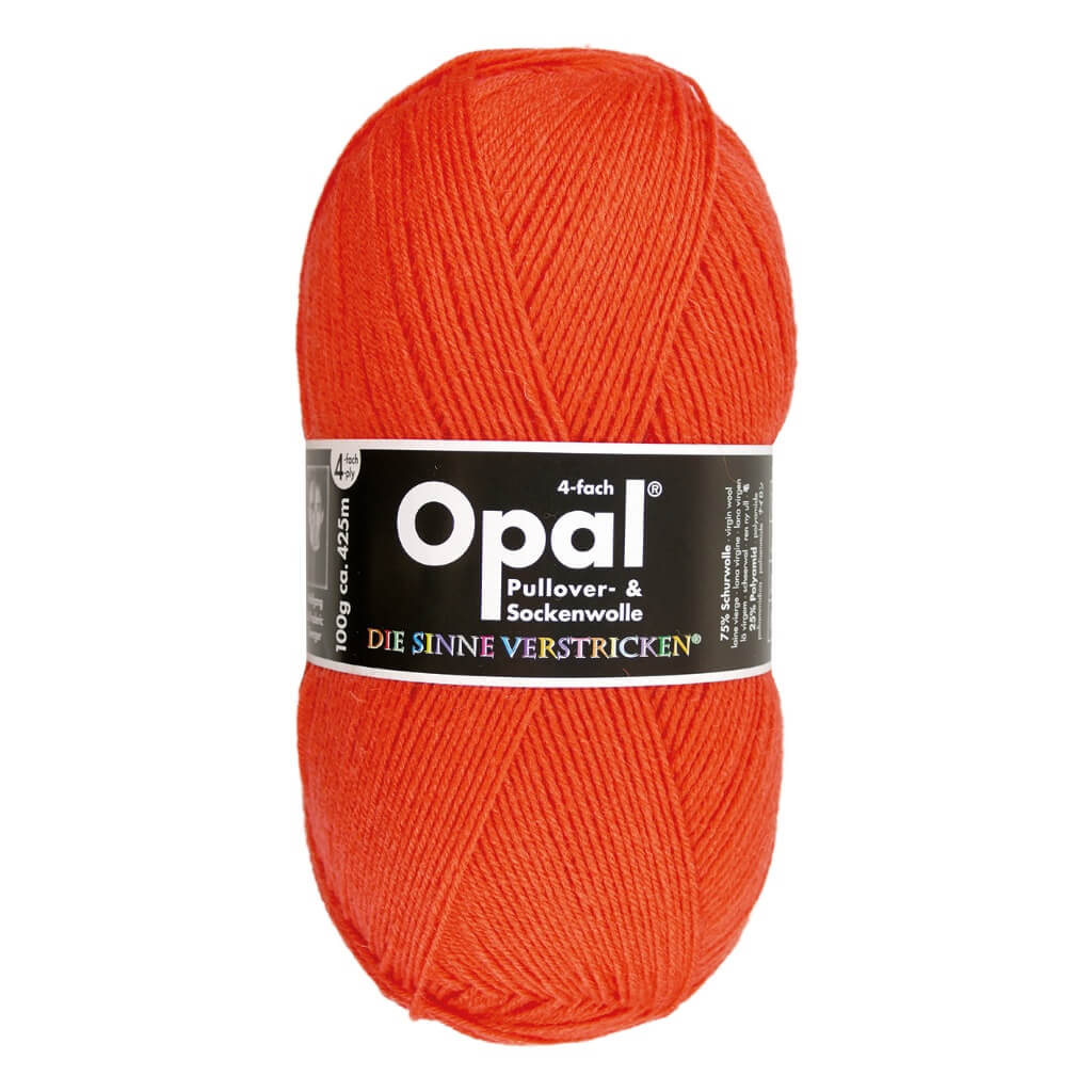 Opal 5181 - Orange Opal Sockenwolle Uni 4-fach 100g Lieblingsgarn