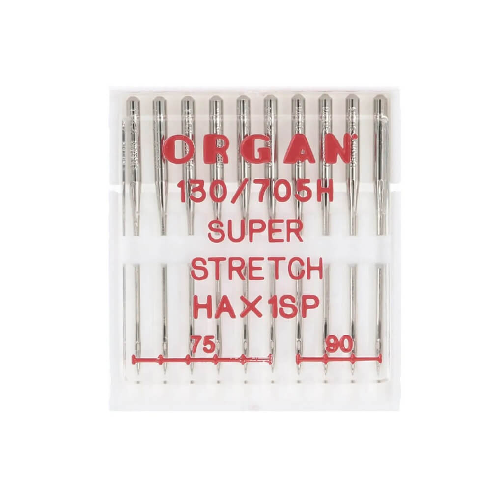 Organ Needles Organ Nähmaschinennadeln 130/705H Super Stretch 75-90, 10 Nadeln bei bei bei bei Lieblingsgarn