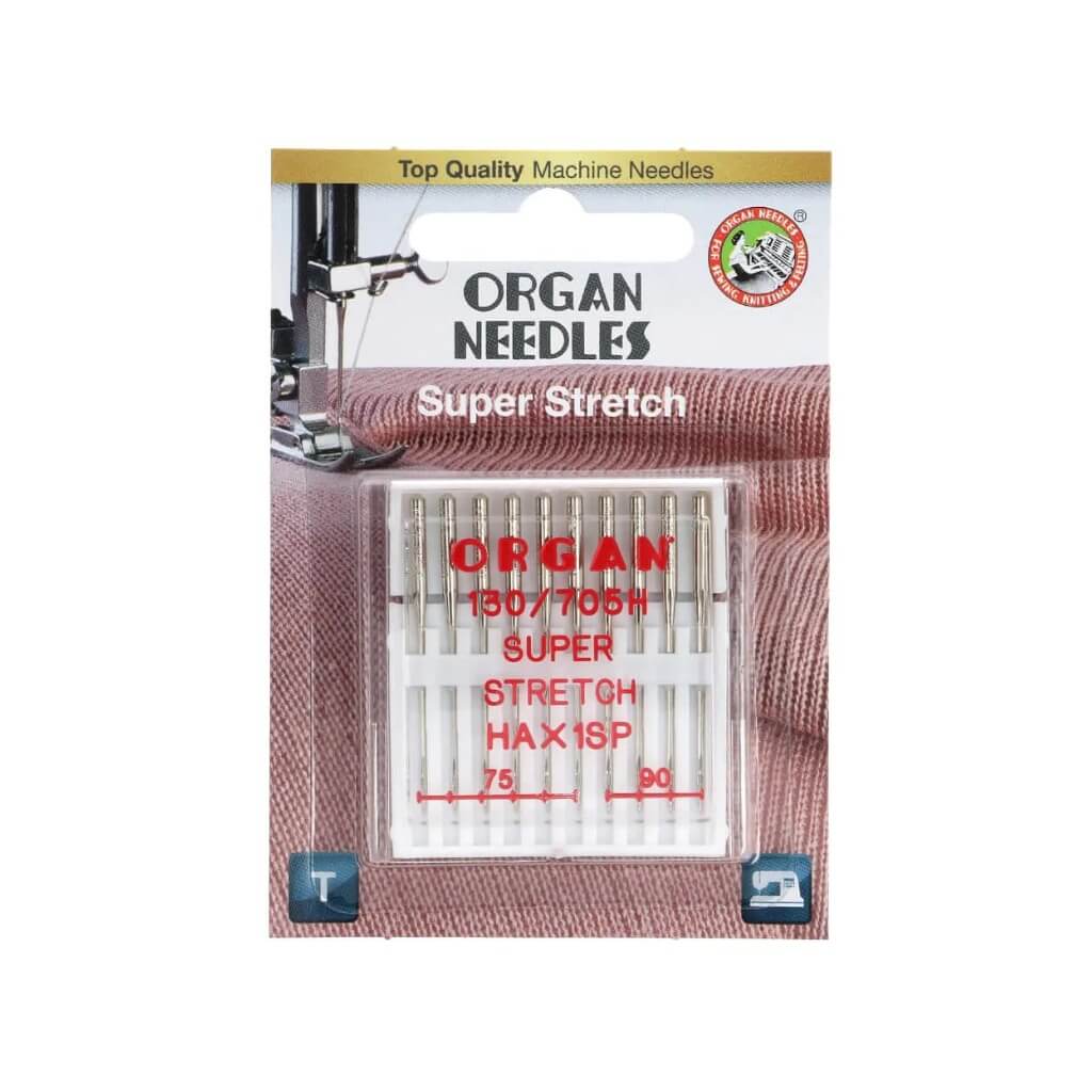 Organ Needles Organ Nähmaschinennadeln 130/705H Super Stretch 75-90, 10 Nadeln bei bei bei bei Lieblingsgarn