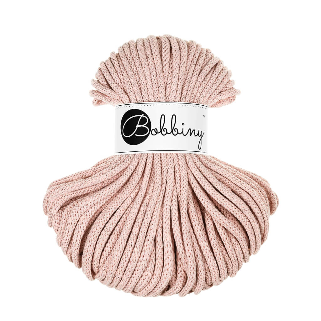 Bobbiny Premium Kordel 5 mm x 50 m, Farbe Pastel Pink – Baumwolle bei Lieblingsgarn
