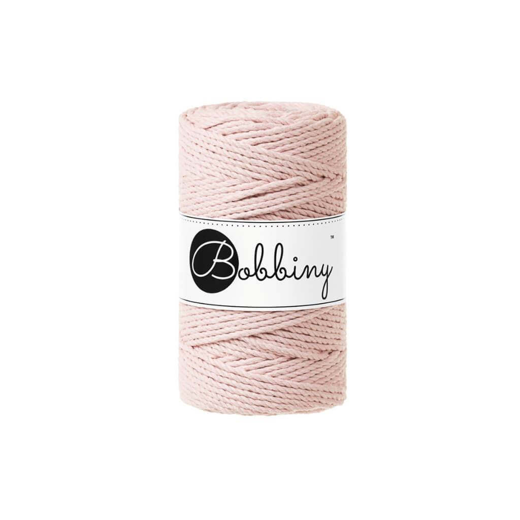 Bobbiny Makramee Garn 3mm gedreht, Farbe Pastel Pink – Baumwolle bei Lieblingsgarn