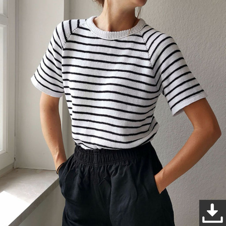 Paulastrickt Pattern Freestyle Shirt gestreift Strickanleitung - Paula strickt (PDF) bei bei bei bei bei bei Lieblingsgarn