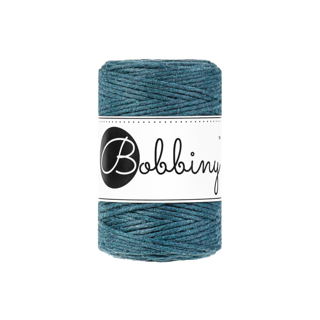 Bobbiny Makramee Garn 1,5 mm, Farbe Peacock Blue – Baumwolle bei Lieblingsgarn