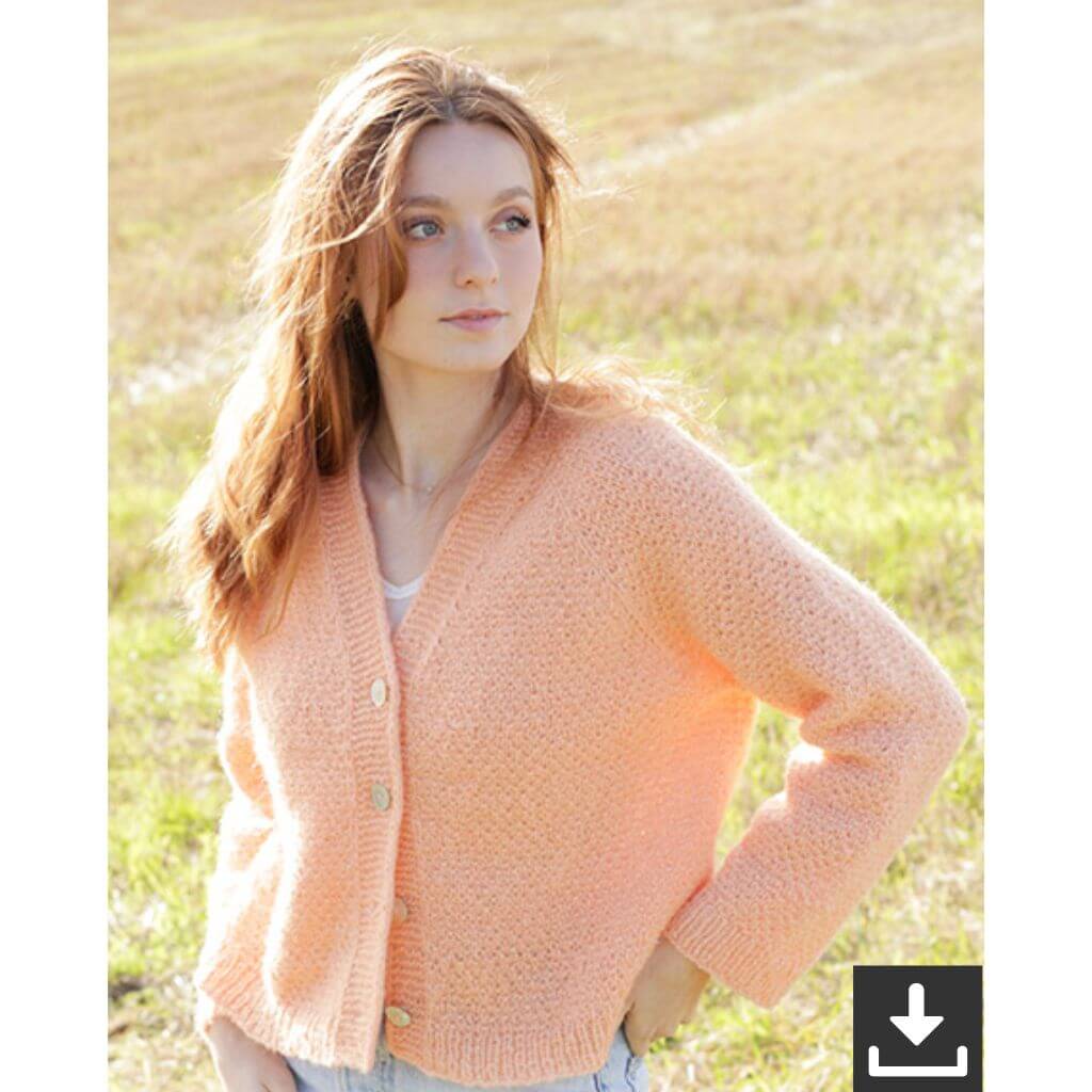 Drops Design Pattern Damen Perfectly Peach Jacket Strickset - Drops (PDF) bei bei bei bei Lieblingsgarn