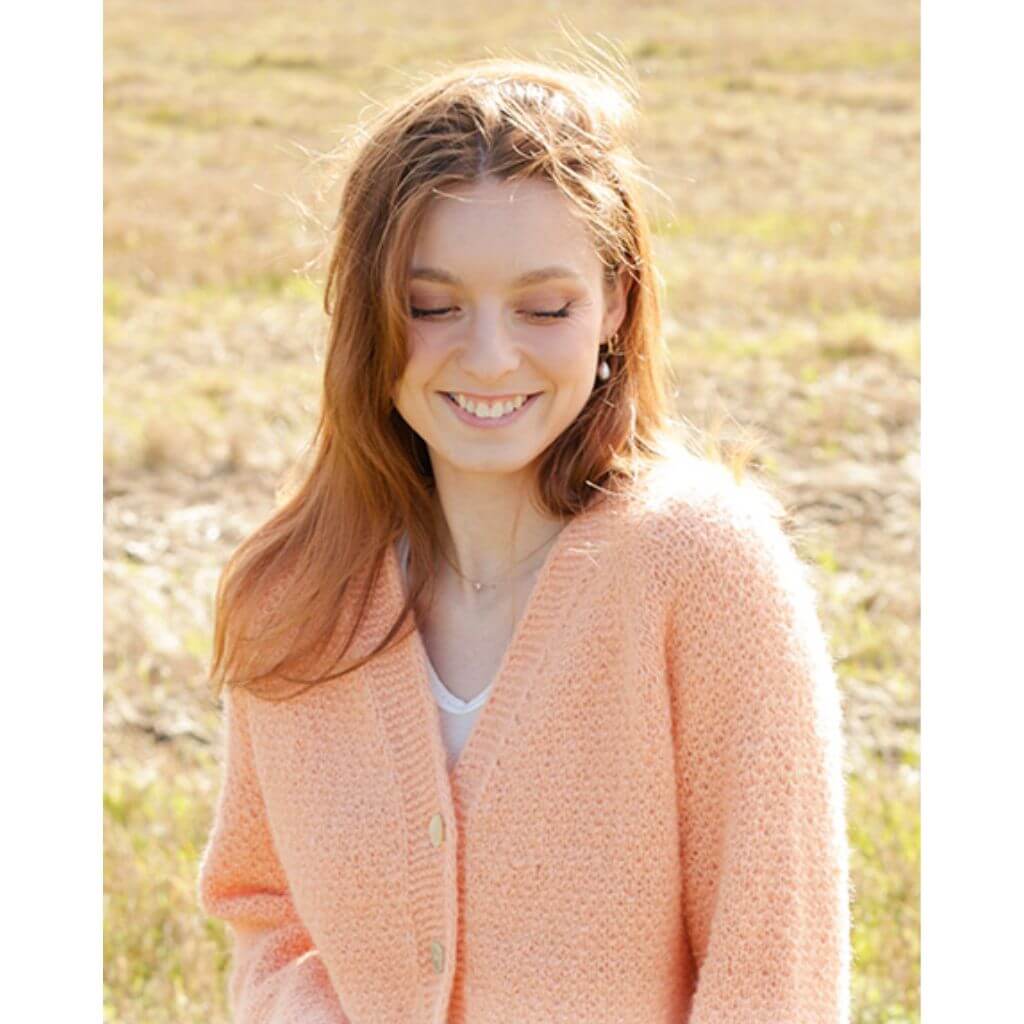 Drops Design Pattern Damen Perfectly Peach Jacket Strickset - Drops (PDF) bei bei bei bei Lieblingsgarn