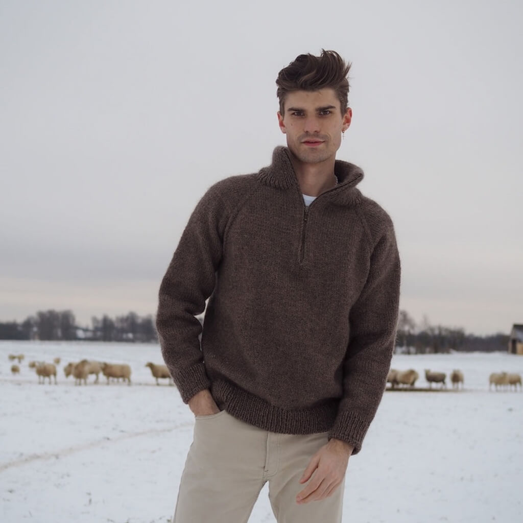PetiteKnit Pattern Männer Pullover Zipper Sweater Strickanleitung - PetiteKnit (Heft) bei bei bei bei Lieblingsgarn