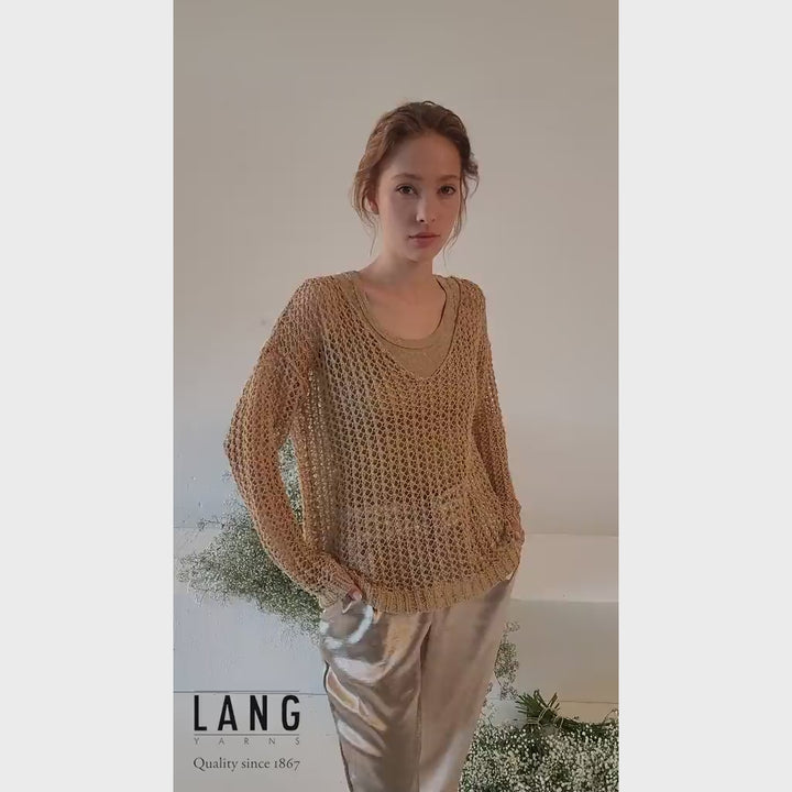 Durchlässiger Pullover Strickanleitung - Lang Yarns (PDF)