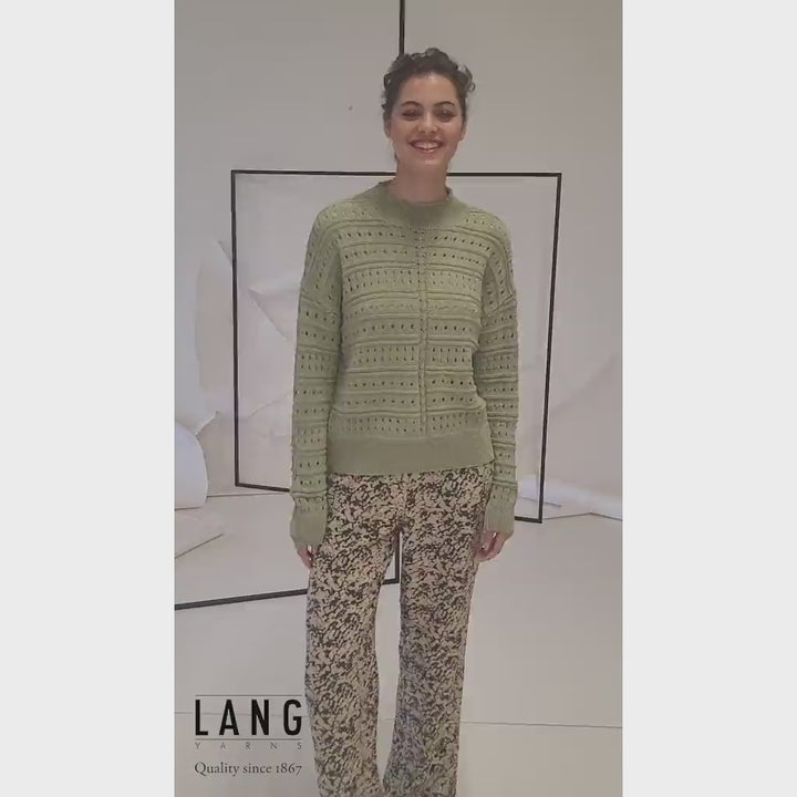 Pullover mit Lochmuster Strickanleitung - Lang Yarns (PDF)