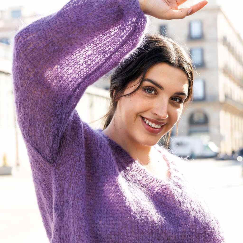 Oversize Pullover V-Ausschnitt Ingenua Strickanleitung - Katia (PDF)