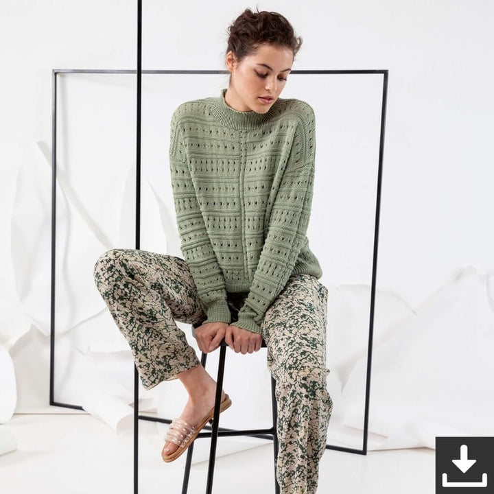 Lang Yarns Pattern Pullover mit Lochmuster Strickanleitung - Lang Yarns (PDF) bei bei bei bei Lieblingsgarn