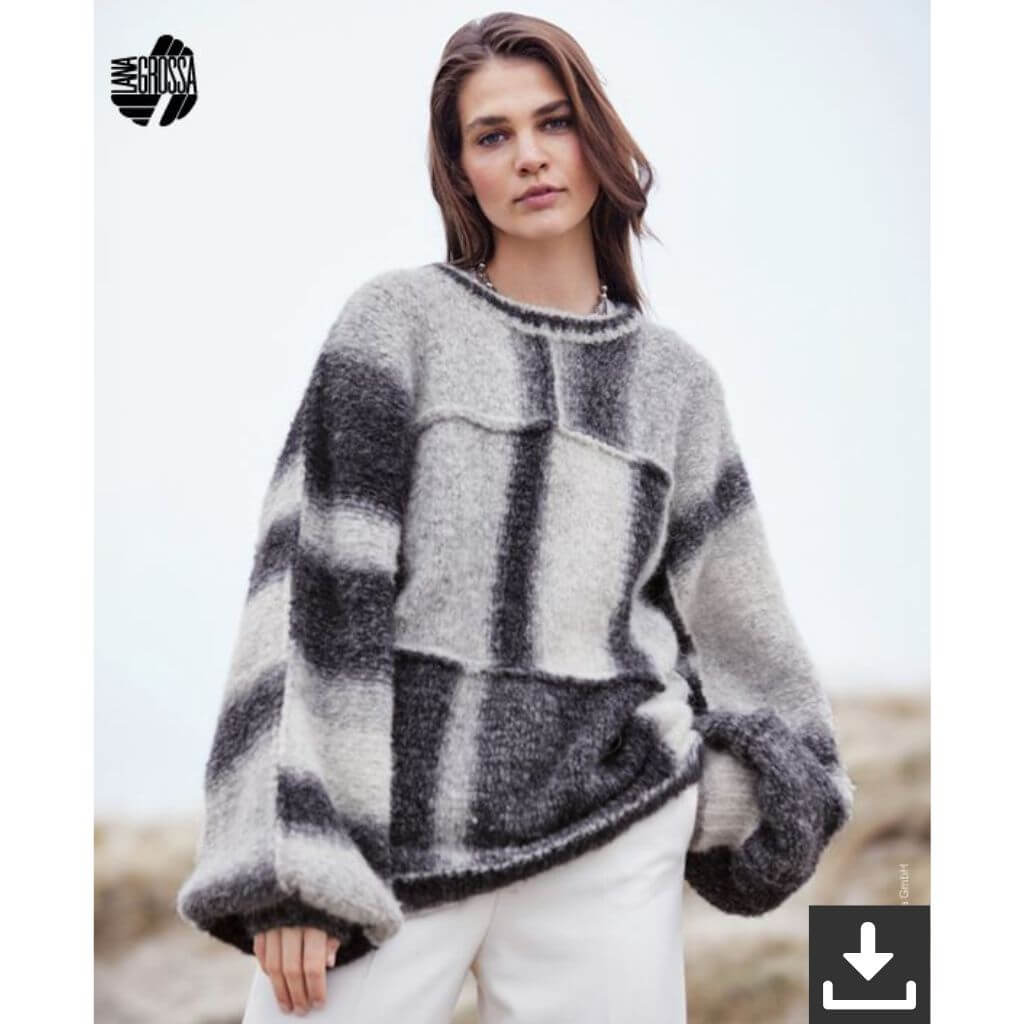 Lana Grossa Pattern Oversized Pullover Strickanleitung - Lana Grossa (PDF) bei bei bei bei Lieblingsgarn