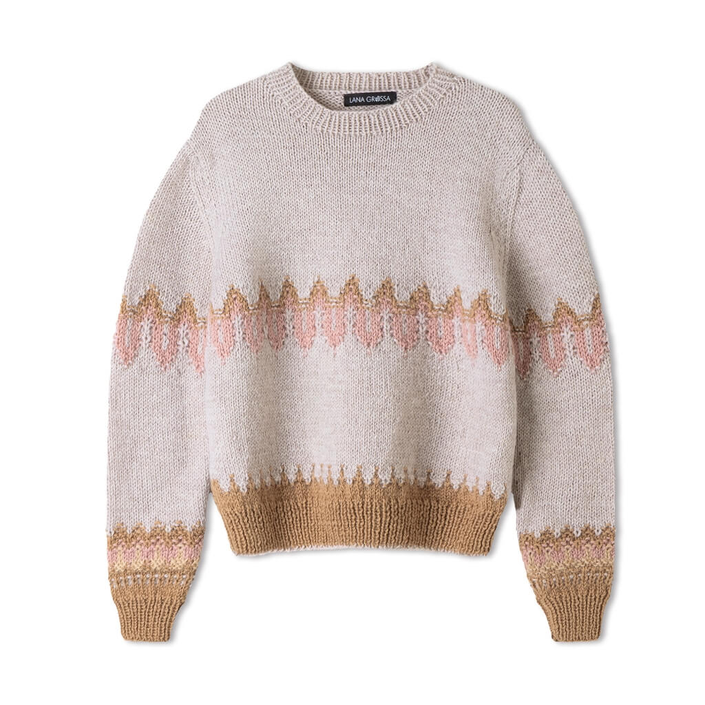 Lana Grossa Pullover mit Jacquardmuster Strickanleitung - Lana Grossa (Heft) bei bei bei bei Lieblingsgarn