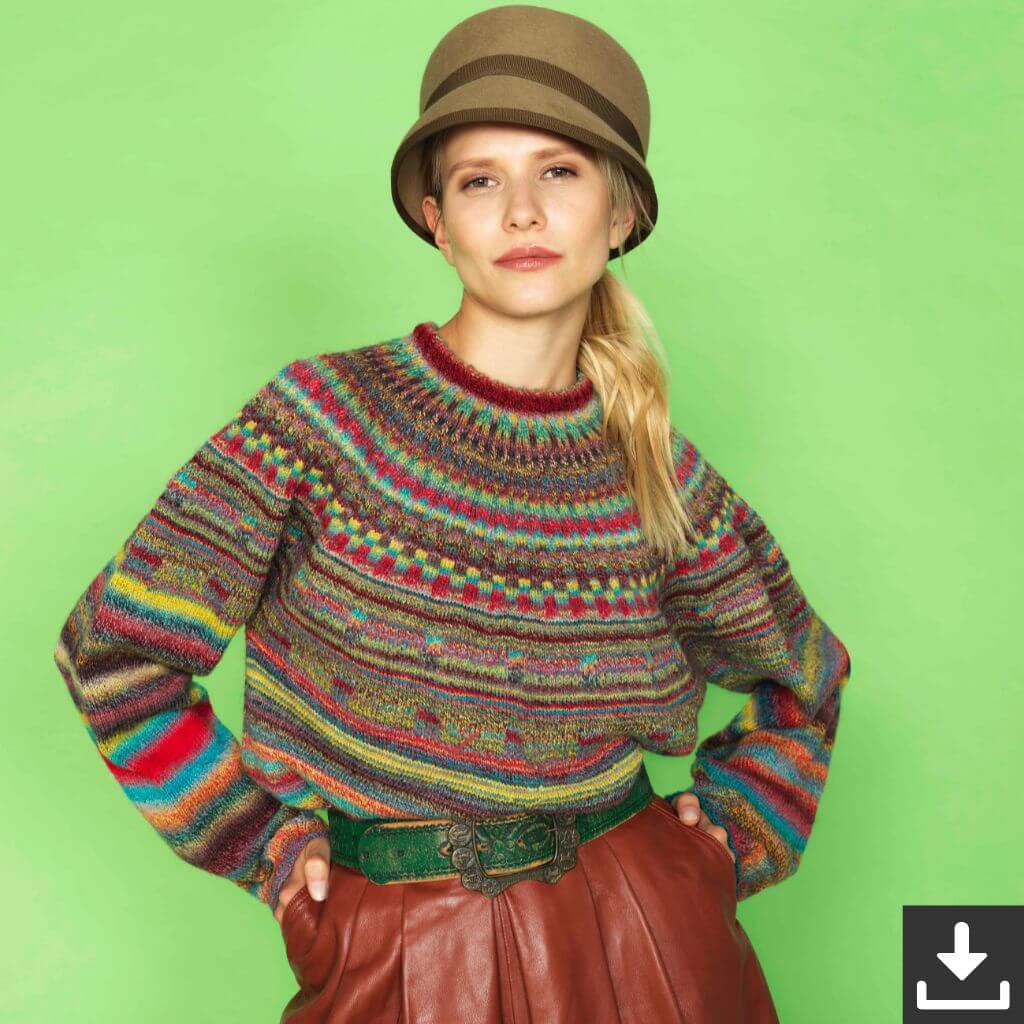 Schoppel Wolle Pattern Damen Pullover Tapetenwechsel Strickanleitung - Schoppel Wolle (PDF) bei bei bei bei Lieblingsgarn