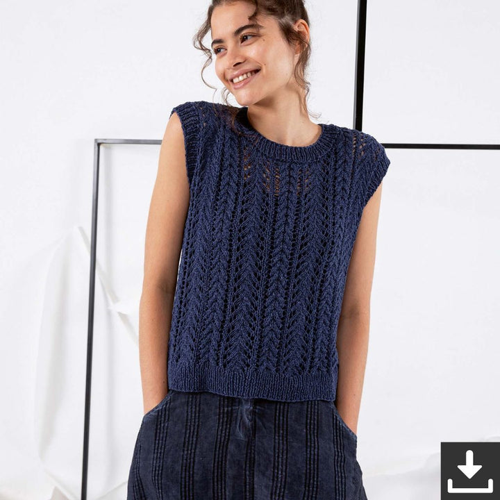 Lang Yarns Pullunder mit Lochmuster Strickanleitung - Lang Yarns (PDF) bei bei bei bei bei bei bei bei Lieblingsgarn