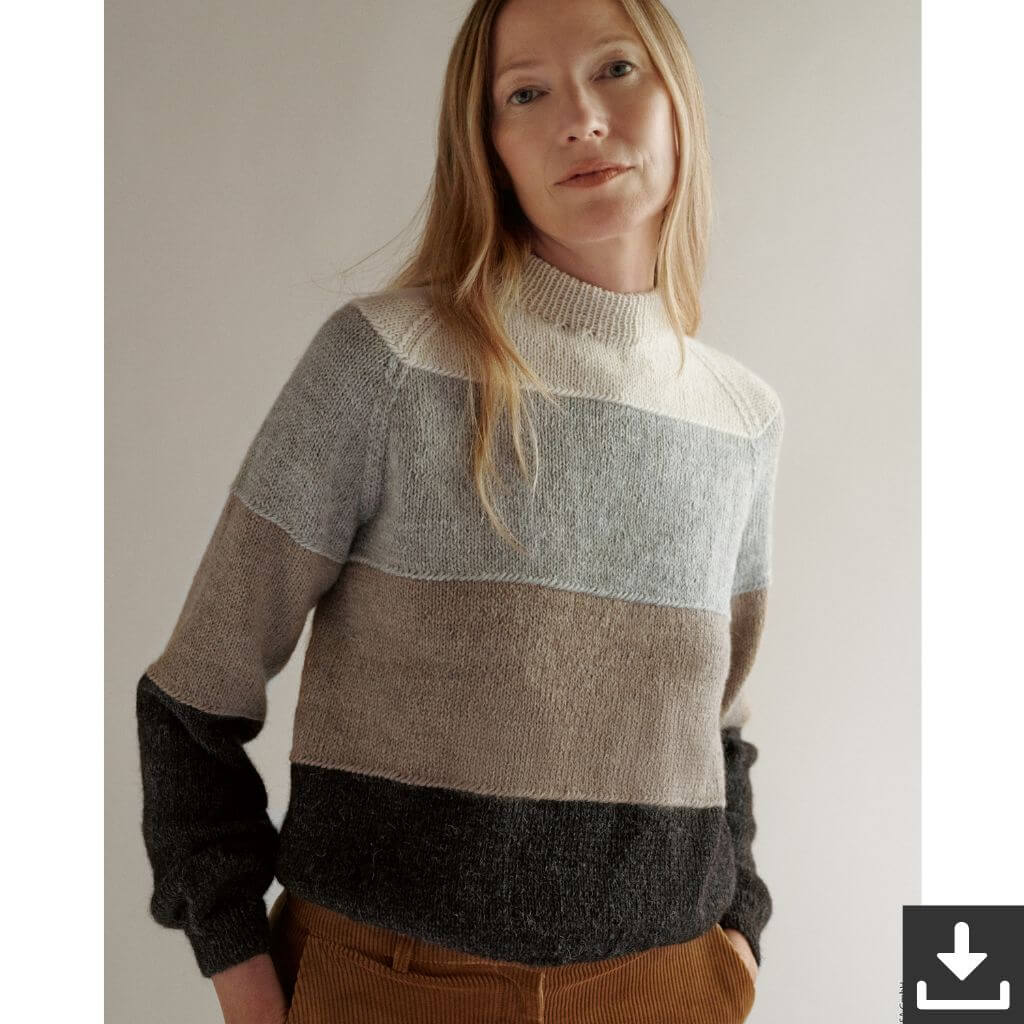 Lana Grossa Pattern Raglanpullover mit Blockstreifen Strickanleitung - Lana Grossa (PDF) bei bei bei bei Lieblingsgarn