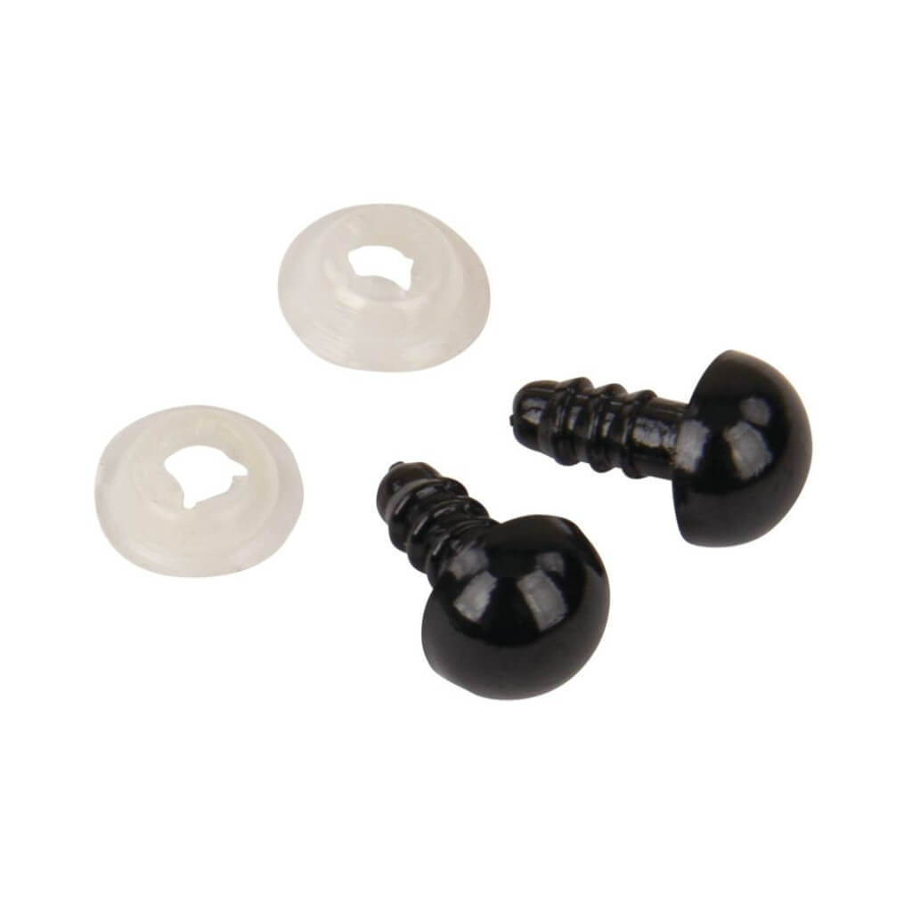 Rayher Sicherheitsaugen schwarz, Farbe 8 – Kunststoff bei Lieblingsgarn