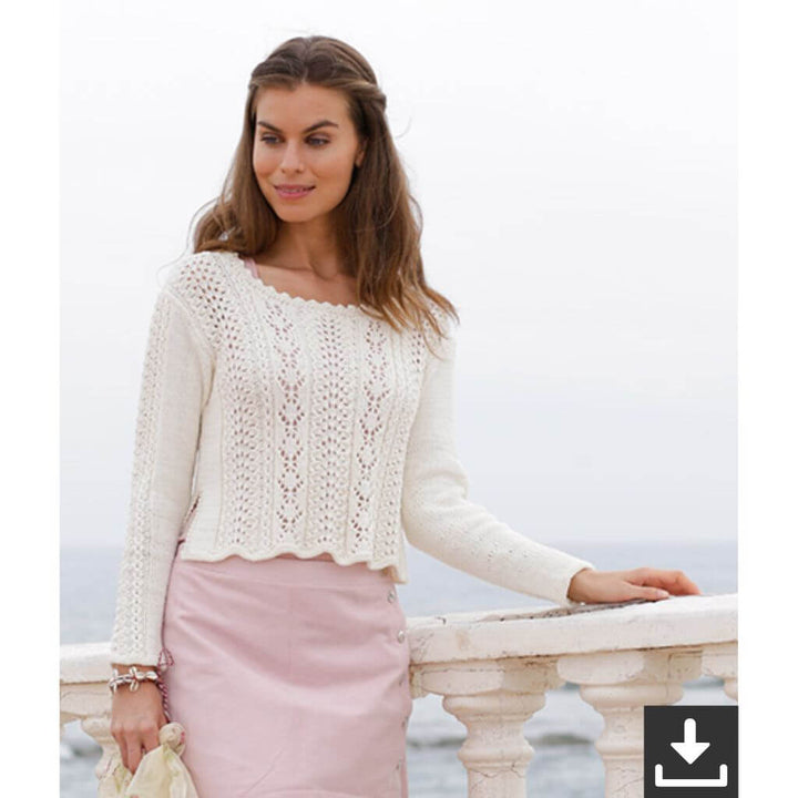 Drops Design Pattern Damen Pullover Rendez-vous Strickset - Drops (PDF) bei bei bei bei Lieblingsgarn