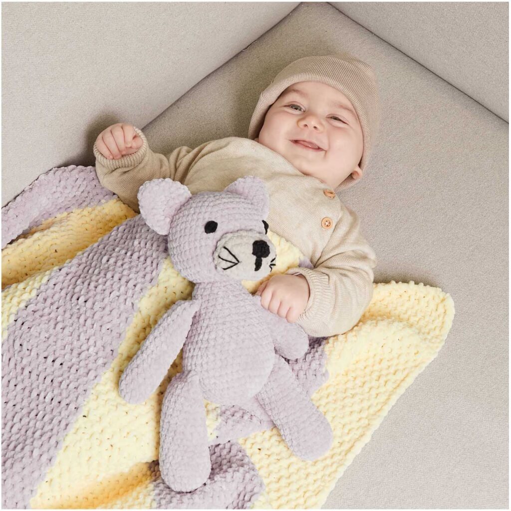Rico Design Chenillove Blockstreifen Babydecke- Rico Design Heft Chenillove Modell 1 bei bei bei bei bei bei Lieblingsgarn