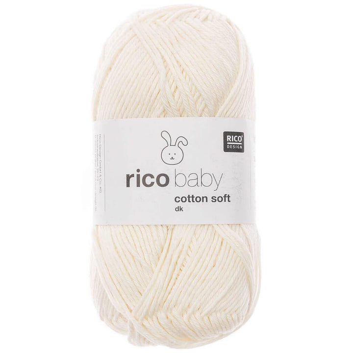 Rico Design Baby Cotton Soft DK 50 g, Farbe 001 Weiss – Baumwolle und Polyacryl bei Lieblingsgarn