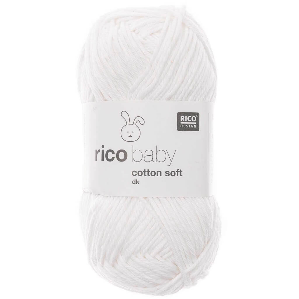 Rico Design Baby Cotton Soft DK 50 g, Farbe 018 Schneeweiss – Baumwolle und Polyacryl bei Lieblingsgarn