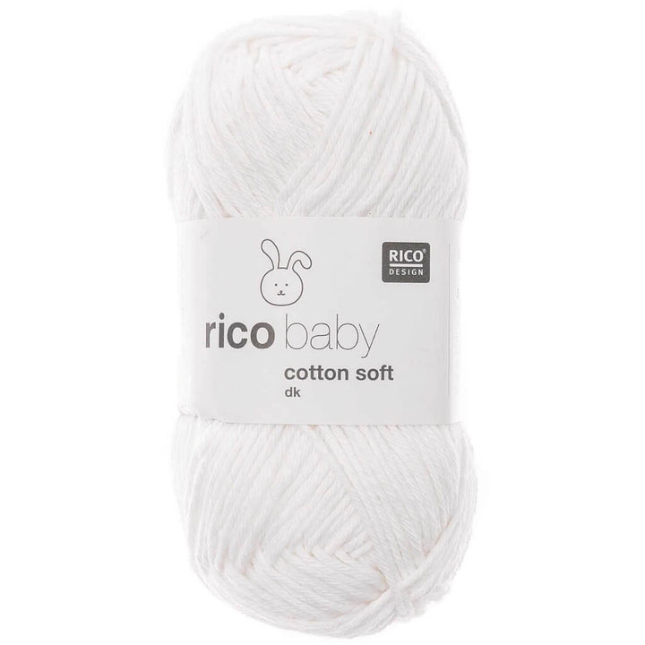Rico Design Baby Cotton Soft DK 50 g, Farbe 018 Schneeweiss – Baumwolle und Polyacryl bei Lieblingsgarn