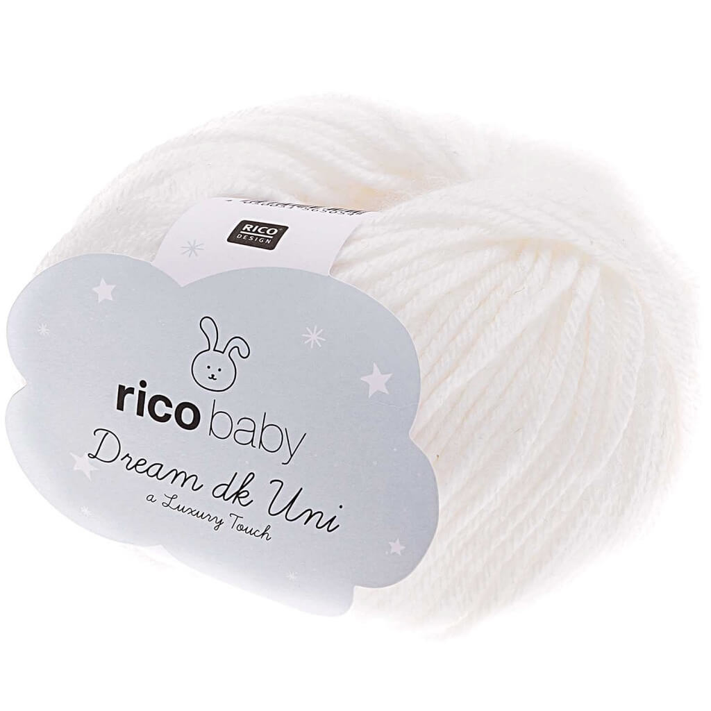 Rico Design Baby Dream Uni DK, Farbe 001 Weiss – Acryl und Polyamid bei Lieblingsgarn