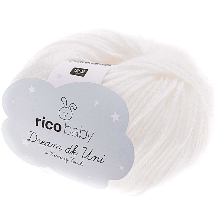 Rico Design Baby Dream Uni DK, Farbe 001 Weiss – Acryl und Polyamid bei Lieblingsgarn
