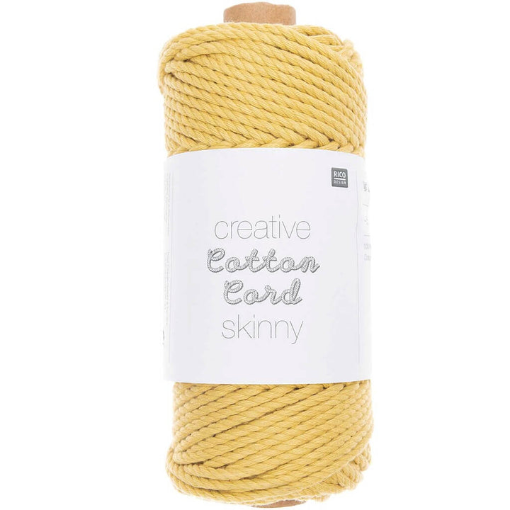 Rico Design Creative Cotton Cord Skinny 3mm x 55m, Farbe Gelb – Baumwolle bei Lieblingsgarn