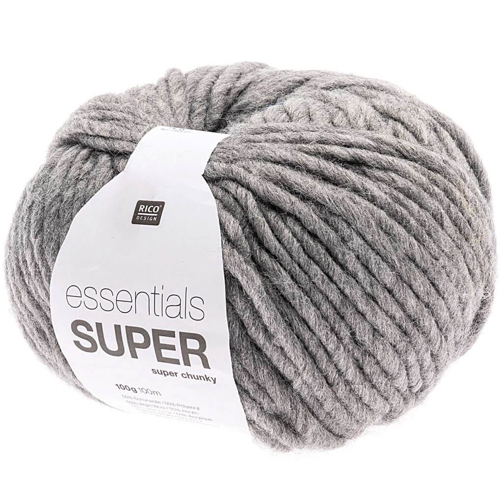 Rico Design Essentials Super Super Chunky - 100g, Farbe 027 Silbergrau – Acryl und Schurwolle bei Lieblingsgarn