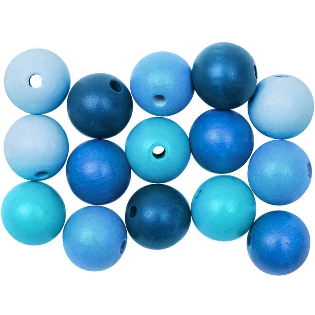 Rico Design Holzkugeln Mix, Farbe Aqua – Holz bei Lieblingsgarn