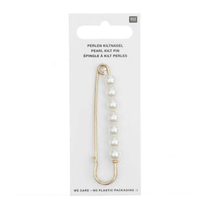 Rico Design Kiltnadel mit Perlen, 76 x 18 mm