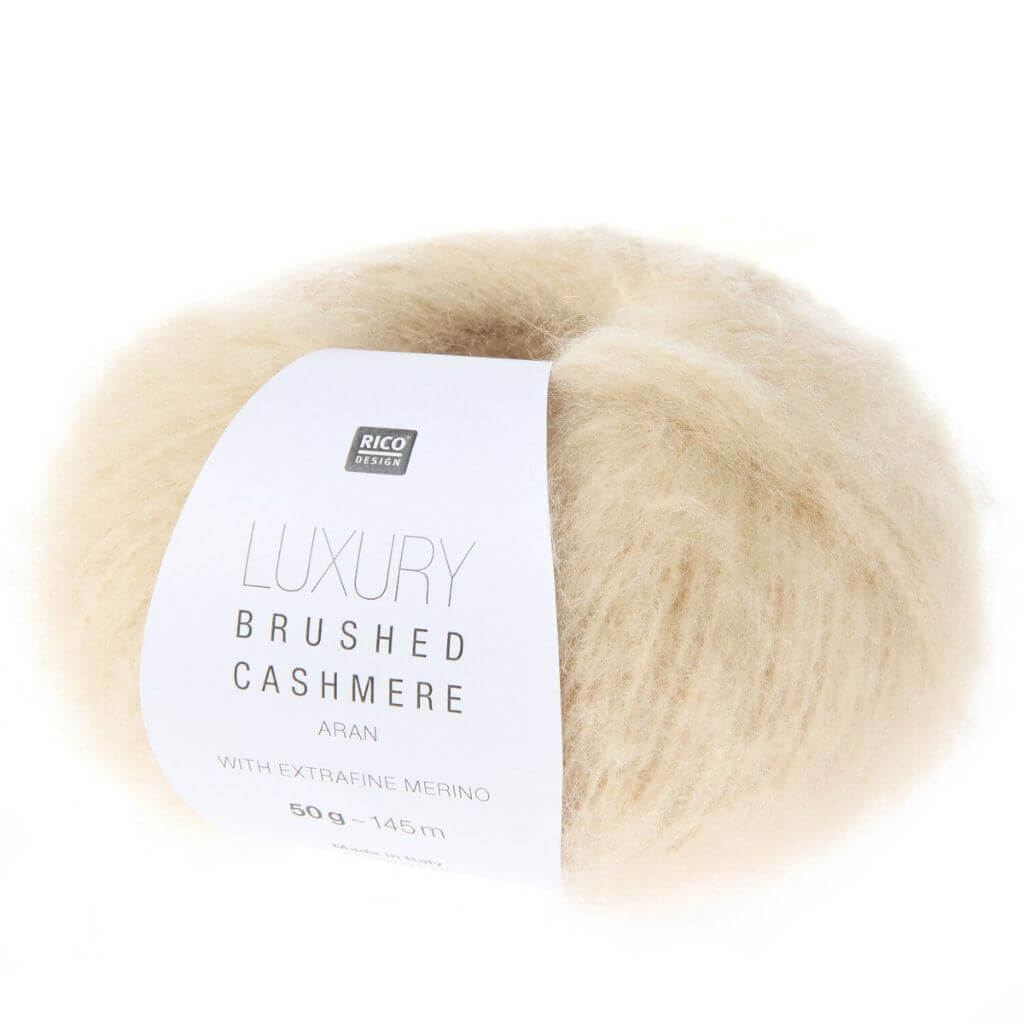 Rico Design Luxury Brushed Cashmere aran, Farbe 002 natur – Kaschmir und Merino bei Lieblingsgarn