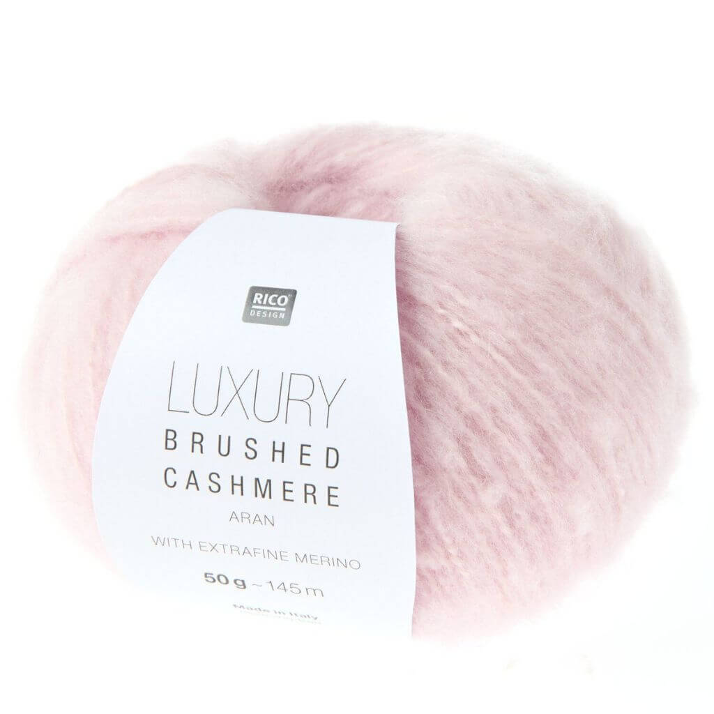 Rico Design Luxury Brushed Cashmere aran, Farbe 004 rosa – Kaschmir und Merino bei Lieblingsgarn