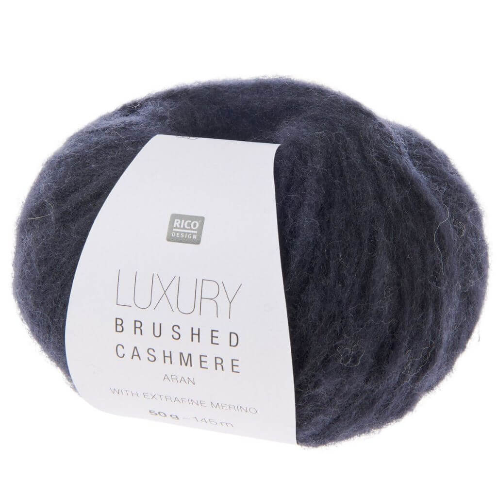 Rico Design Luxury Brushed Cashmere aran, Farbe 005 darkest navy – Kaschmir und Merino bei Lieblingsgarn