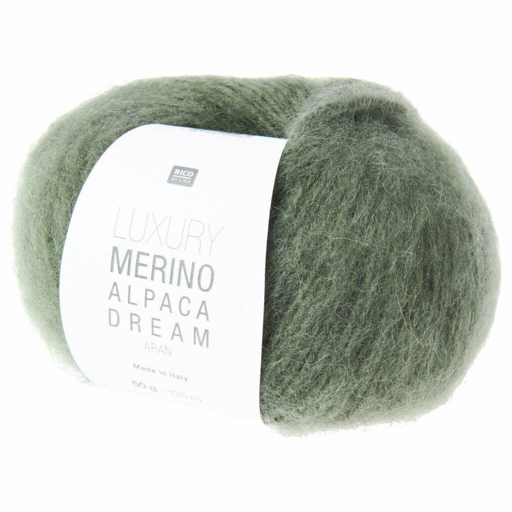 Rico Design Luxury Merino Alpaca Dream aran, Farbe 011 efeu – Alpaka und Schurwolle bei Lieblingsgarn