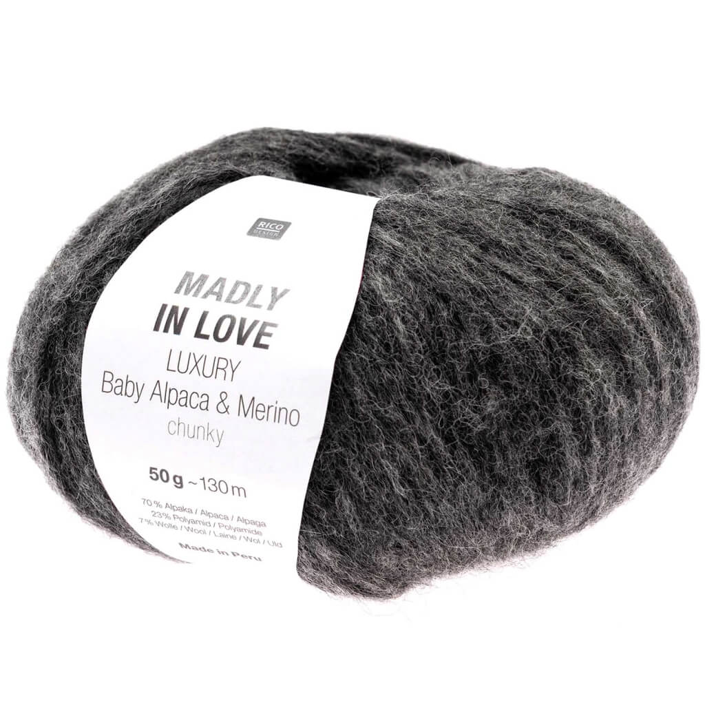Rico Design Luxury Baby Alpaca &amp; Merino Chunky - Madly in love, Farbe 004 Anthrazit – Alpaka, Polyamid bei Lieblingsgarn