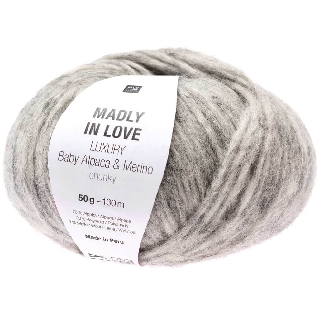 Rico Design Luxury Baby Alpaca &amp; Merino Chunky - Madly in love, Farbe 003 Grau – Alpaka, Polyamid und bei Lieblingsgarn