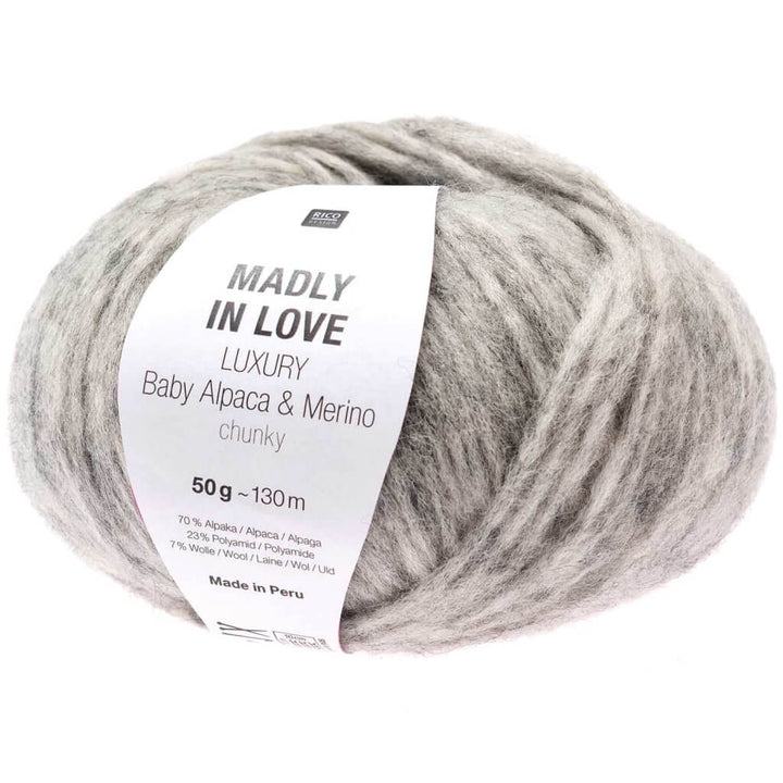 Rico Design Luxury Baby Alpaca &amp; Merino Chunky - Madly in love, Farbe 003 Grau – Alpaka, Polyamid und bei Lieblingsgarn
