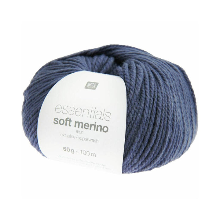 Rico Design Essentials Soft Merino Aran, Farbe 101 Indigo – Schurwolle bei Lieblingsgarn