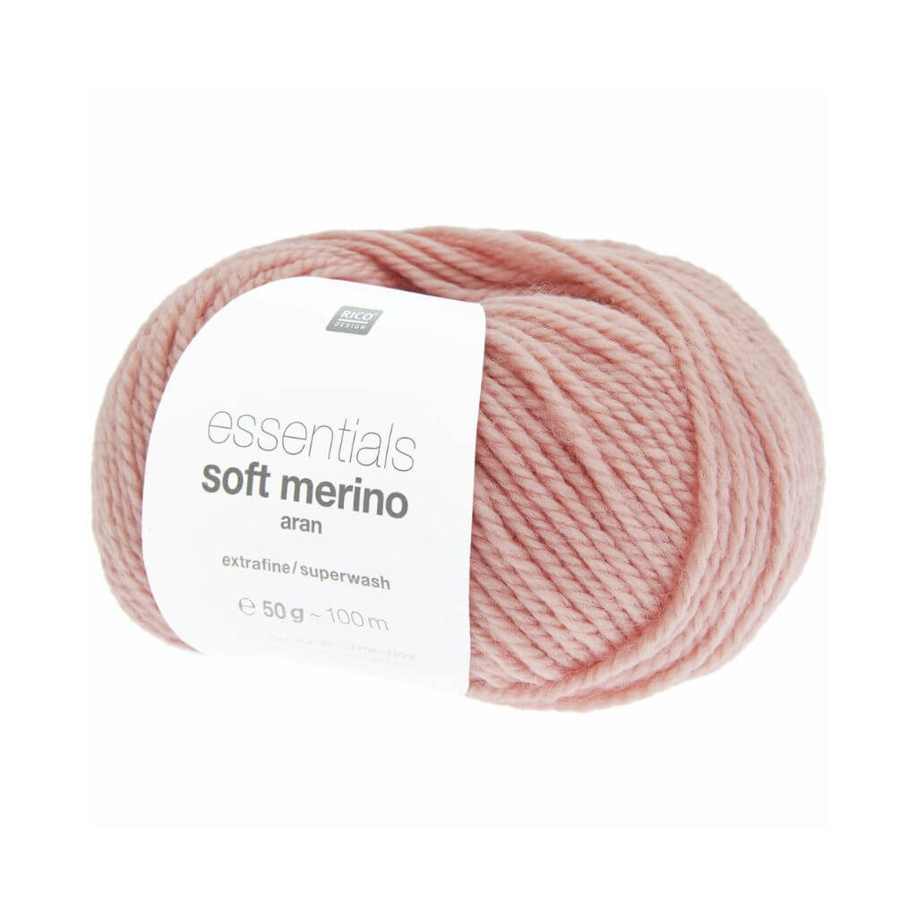 Rico Design Essentials Soft Merino Aran, Farbe 014 Altrosa – Schurwolle bei Lieblingsgarn