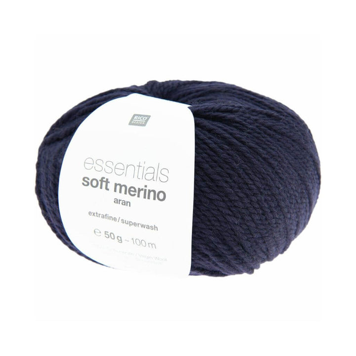 Rico Design Essentials Soft Merino Aran, Farbe 039 Nachtblau – Schurwolle bei Lieblingsgarn