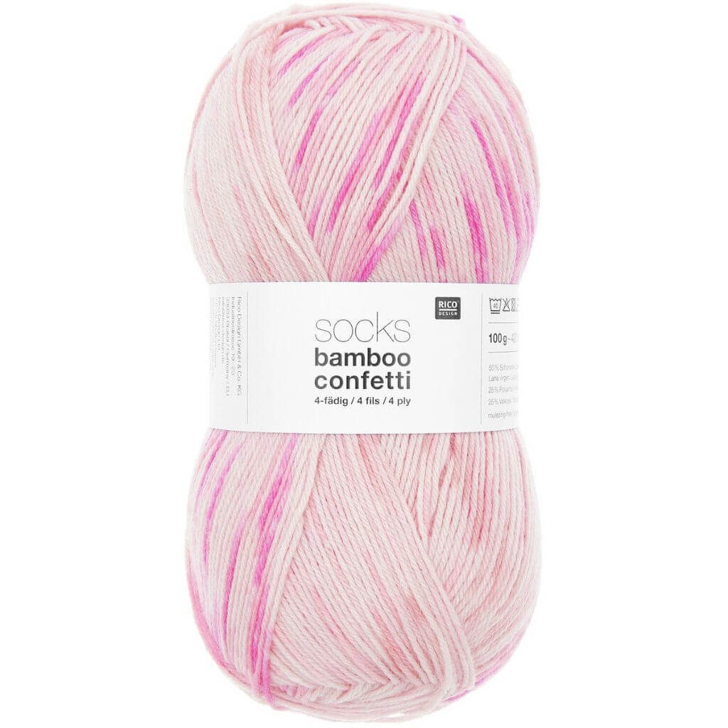 Rico Design Superba Bamboo 4-fädig, Farbe 50 Confetti candy – Schurwolle, Synthetik und Viskose bei Lieblingsgarn